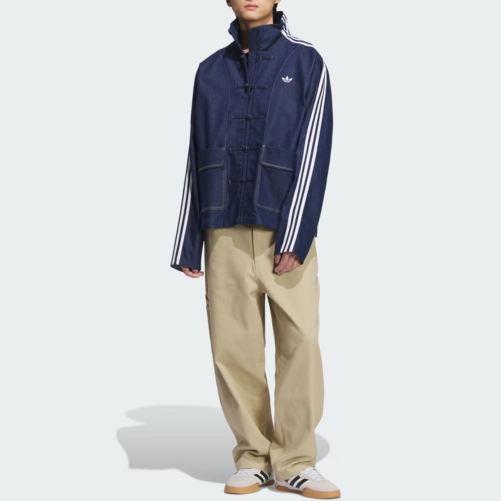 Lookbook adidas Originals Denim Track Top Unisex - Stylish, Comfortable, and Relaxed Fit. JW1968