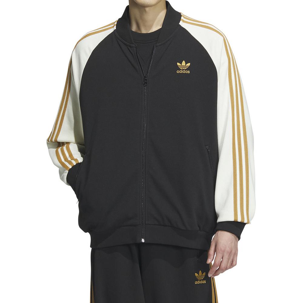 Lookbook adidas Originals 男款復古雙面針織SST條紋運動外套 黑長袖 IX4240