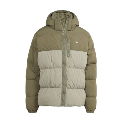 adidas Originals Down Regen Adv Puffer Jacket Olive Green Hooded Coat. HZ0682