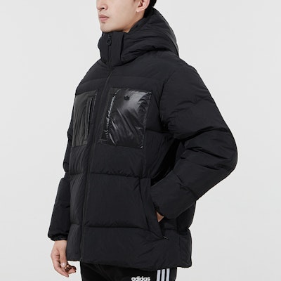 adidas Originals Down Regen Puff Hooded Jacket Winter Black H13564 Details for adidas Originals Down Regen Puff Hooded Jacket Winter Black H13564