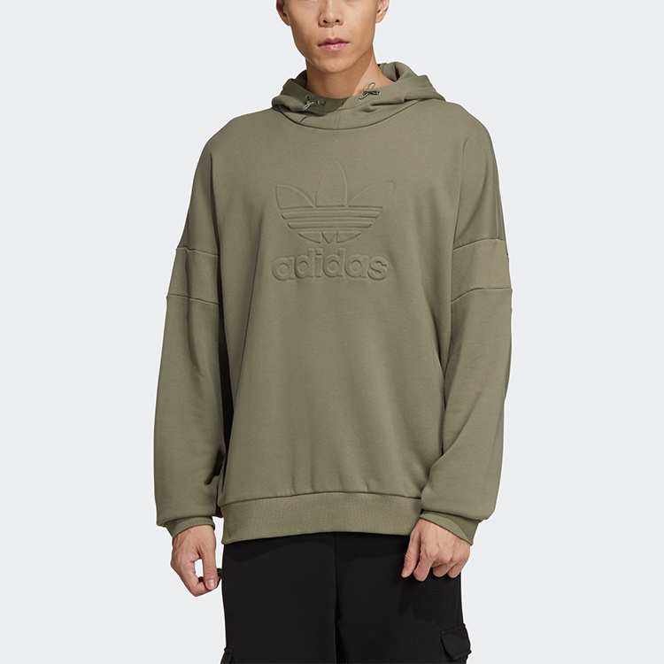 adidas Originals Embossed Hoodie Pullover Army Green Sportswear GT7300 圖 4