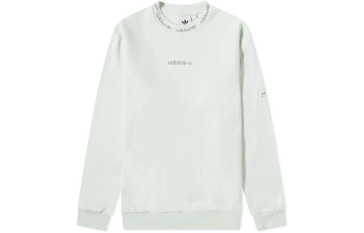 adidas Originals Embroidered Logo Crewneck Sweatshirt Light Green HM2665