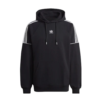 adidas Originals Embroidered Logo Striped Pullover Hoodie Black HK7309