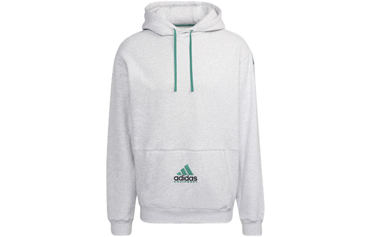 adidas Originals EQT Hoodie Embroidered Logo Pullover - Light Gray () HG8091