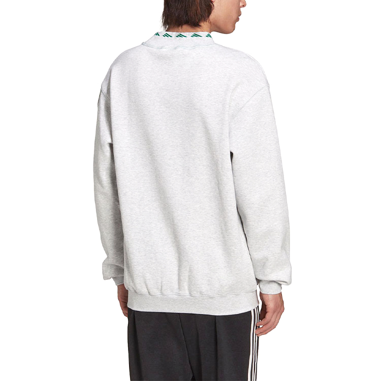 adidas Originals EQT Logo Embroidered Crewneck Pullover Sweatshirt Grey Mens HG8094 圖 5
