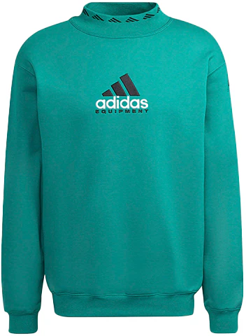 adidas-originals-eqt-logo-embroidered-green-crewneck-sweatshirt-hg-8093
