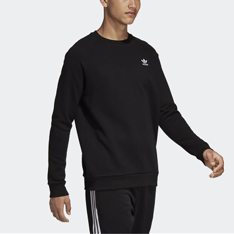 Sizing adidas Originals 復古黑色圓領基本款長袖運動衫 DV1600