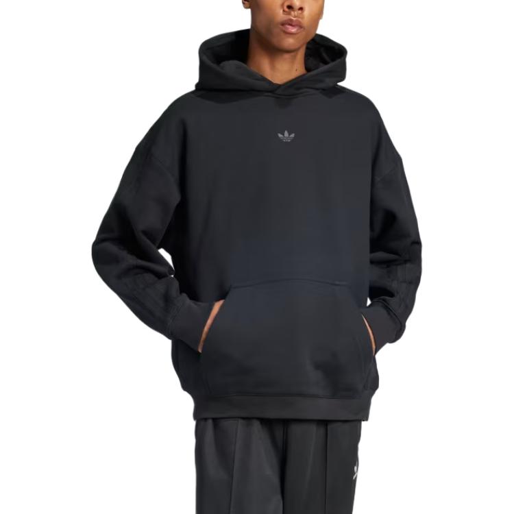 adidas Originals Essential Field Issue Hoodie Black Casual Loose Fit IW3485 圖 3