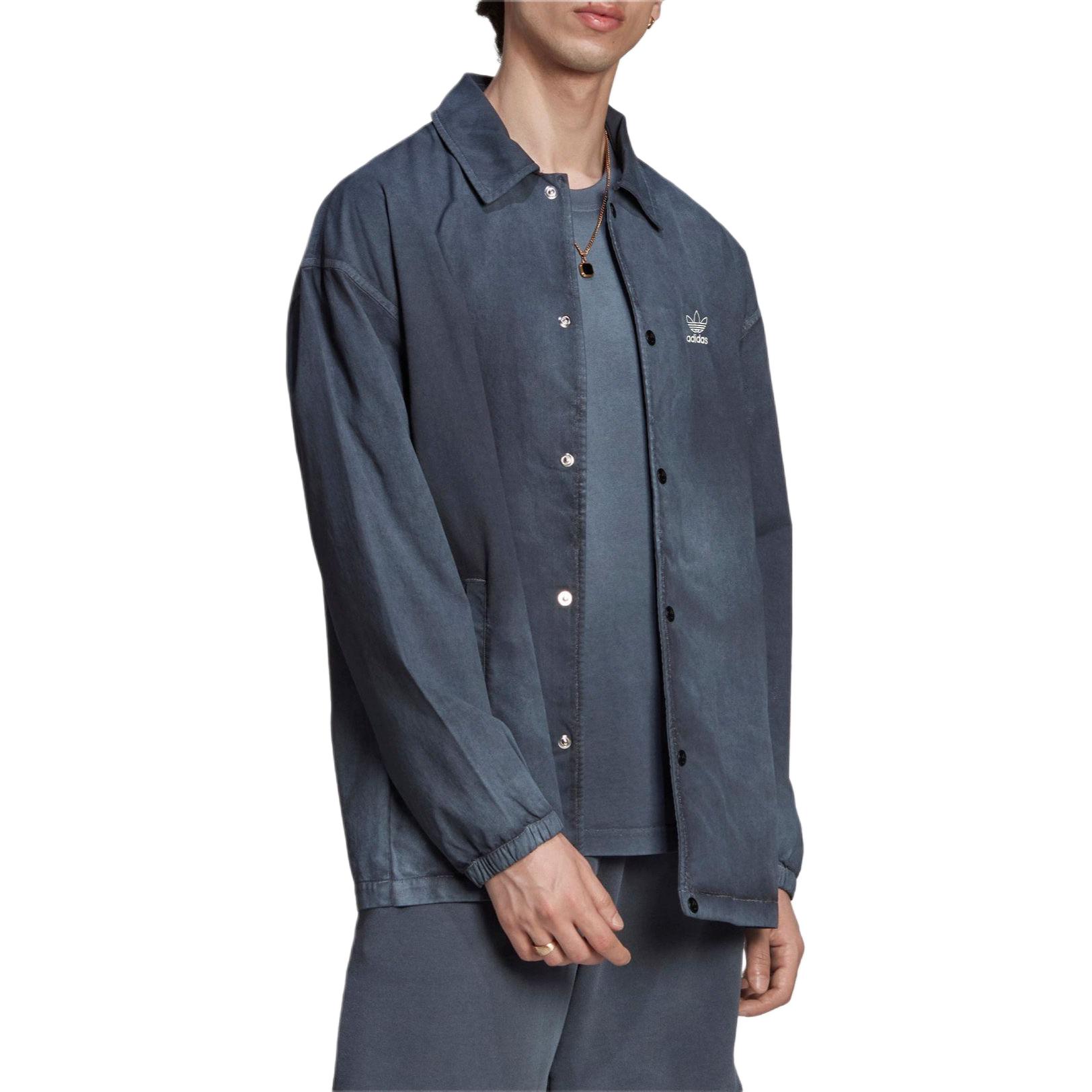 Lookbook adidas Originals Essentials+ Dye Gradient Logo Button Jacket Blue HK7513