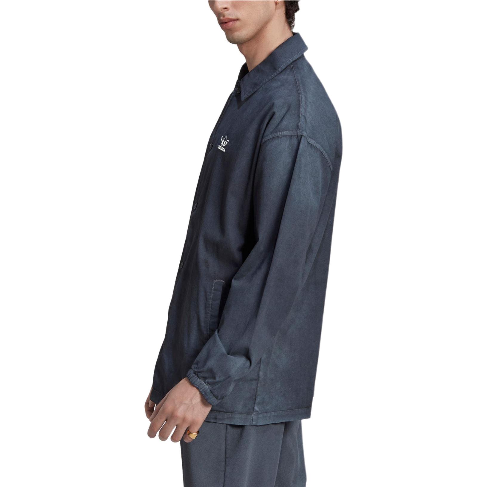 Shop adidas Originals Essentials+ Dye Gradient Logo Button Jacket Blue HK7513