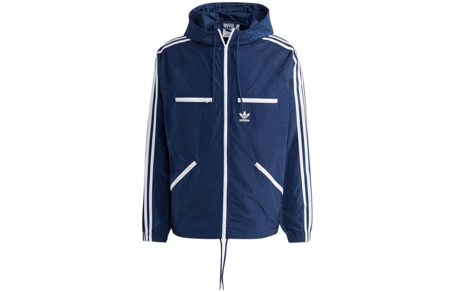 adidas Originals Essentials Logo Hoodie Full-Zip Jacket Blue  IB9961