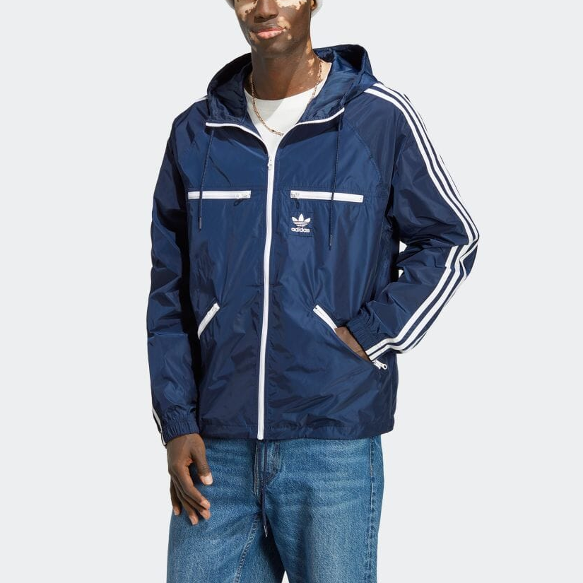 adidas Originals Essentials Logo Hoodie Full-Zip Jacket Blue  IB9961 圖 3