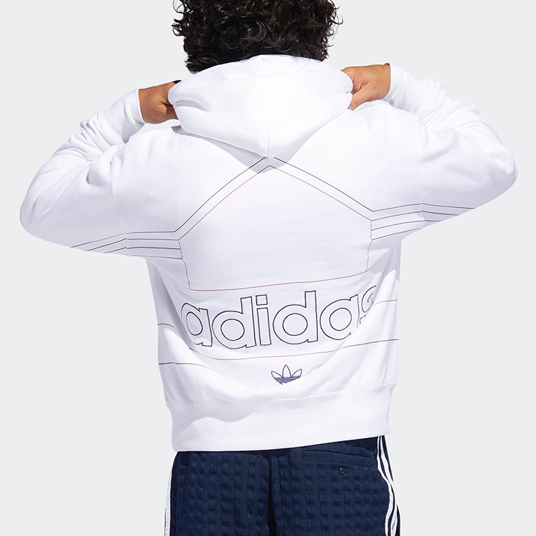 adidas Originals Ewing Hoody Pullover White Casual Sports Hoodie DV3102 圖 5
