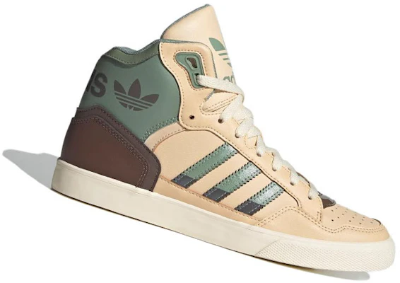 adidas originals Extaball W 舒適 耐磨 高筒 板鞋 男女同款 棕綠色 Lookbook adidas originals Extaball W 舒適 耐磨 高筒 板鞋 男女同款 棕綠色