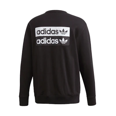 adidas Originals F A Crew Double Logo Pullover Sweatshirt Black () FM2262