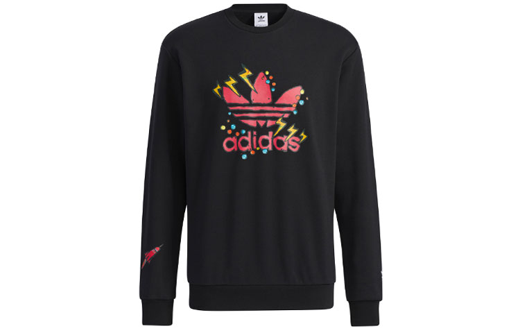 adidas Originals Fangtastic Disney Mickey Print Crewneck Sweatshirt Black Men H37058