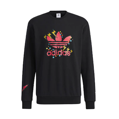 adidas Originals Fangtastic Disney Mickey Print Crewneck Sweatshirt Black Men H37058