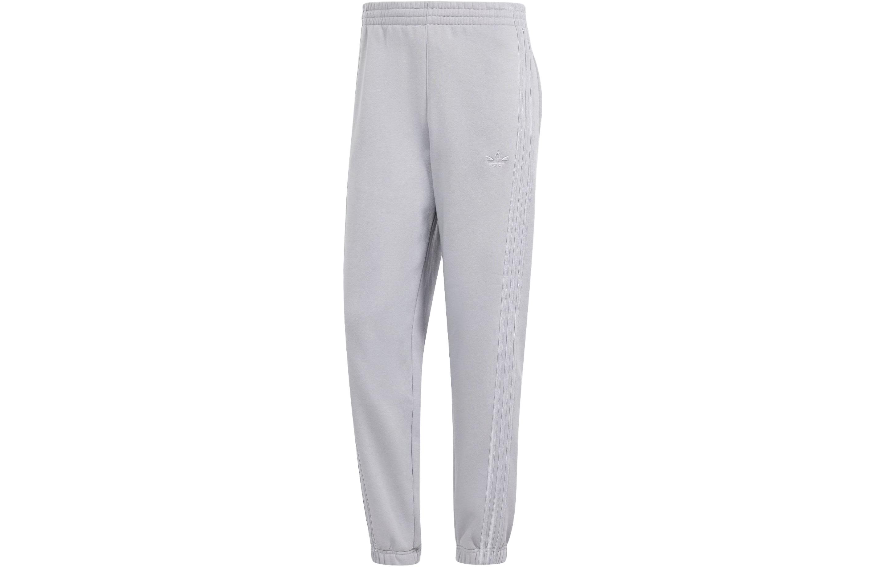 adidas Originals Fashion Sweat Pants Striped Knit Joggers Aluminum Grey IT7448