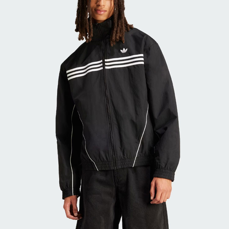 Lookbook 아디다스 오리지널 삼선 블랙 플레임 컬러블록 스포츠 재킷 IS0242