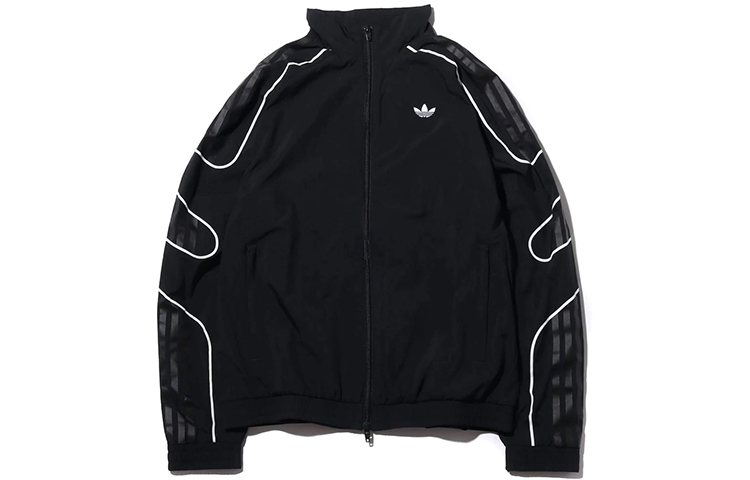 adidas Originals Flamestrike Black Track Jacket with Stand Collar DU8130