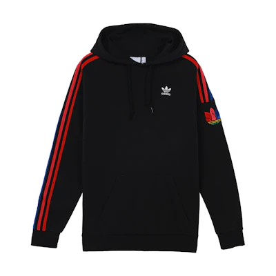 adidas Originals Fleece Pullover Hoodie Black Casual Sportswear GE6245