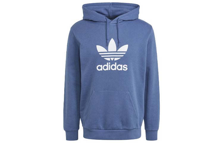 adidas Originals Floral Logo Hoodie Retro Pullover - Blue GN3460