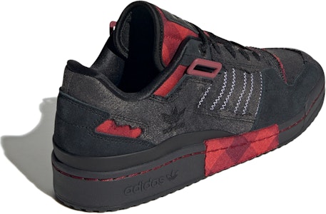 아디다스 오리지널 포럼 Exhibit 로우 '블랙 레드' HQ8417 Lookbook 아디다스 오리지널 포럼 Exhibit 로우 '블랙 레드' HQ8417