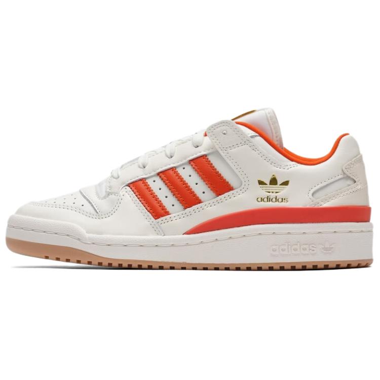 adidas Originals Forum Low White Orange Casual Breathable Sneakers JQ1537