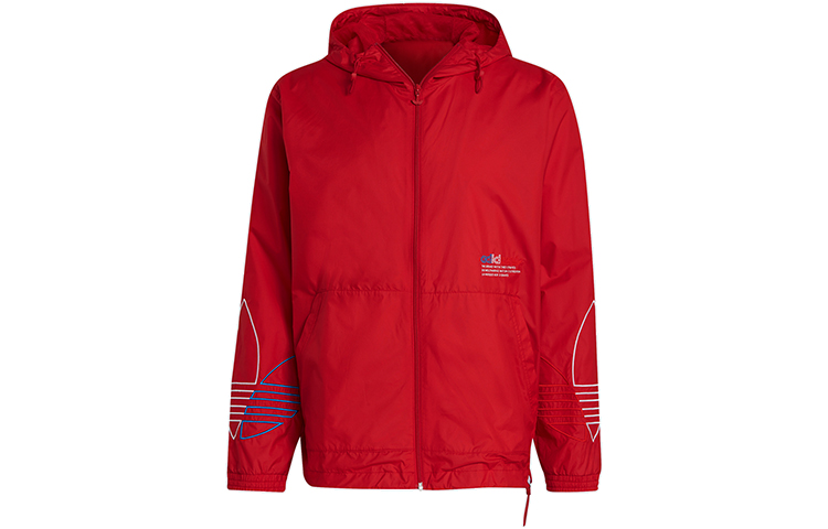 adidas Originals FTO WB Retro Printed Hoodie Jacket Light Scarlet GN3561