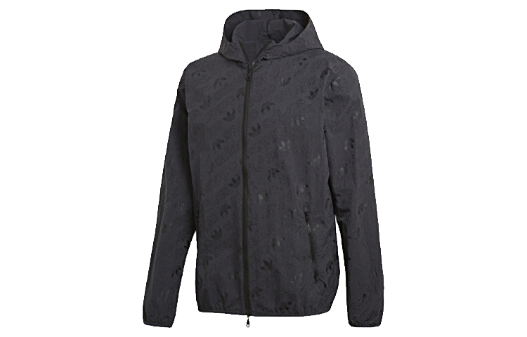 adidas Originals Full-Print Logo Hoodie Jacket - Carbon Black CE1549