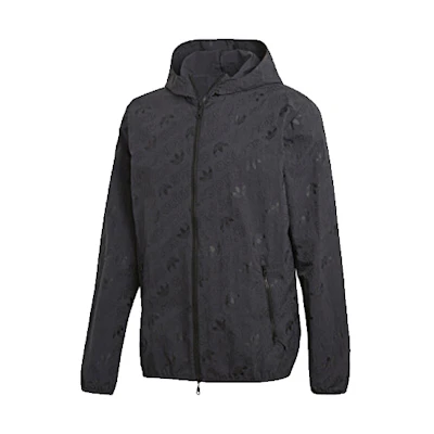 adidas Originals Full-Print Logo Hoodie Jacket - Carbon Black CE1549