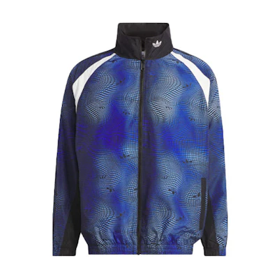 adidas Originals Full-Print Stand Collar Jacket Blue Black IL2334