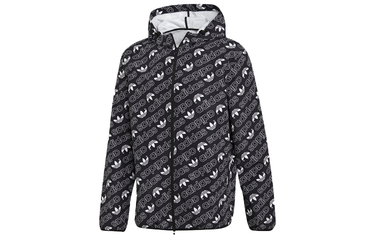 adidas Originals Full-Print Windbreaker Jacket Black DH4796