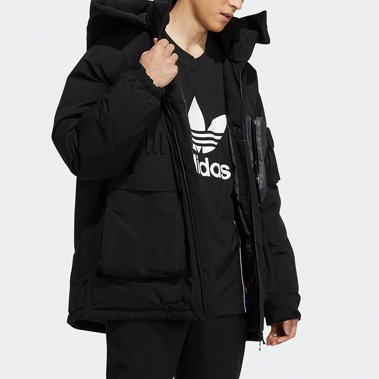 Purchase adidas Originals Full-Zip Hooded Down Parka Winter Jacket Black H58058