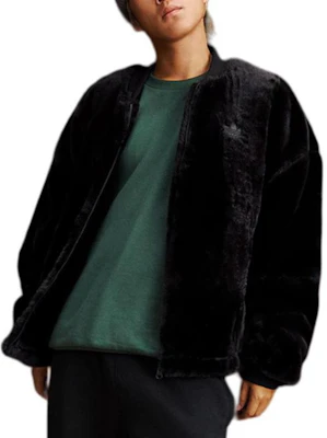 adidas Originals 黑色復古人造毛外套 拉鍊款 男女休閒運動外套 JD3776 Details for adidas Originals 黑色復古人造毛外套 拉鍊款 男女休閒運動外套 JD3776