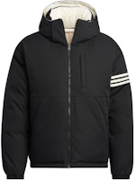 adidas Originals FW22 600-Fill Striped Logo Hooded Puffer Jacket Black Unisex HS7283 adidas Originals FW22 600-Fill Striped Logo Hooded Puffer Jacket Black Unisex HS7283