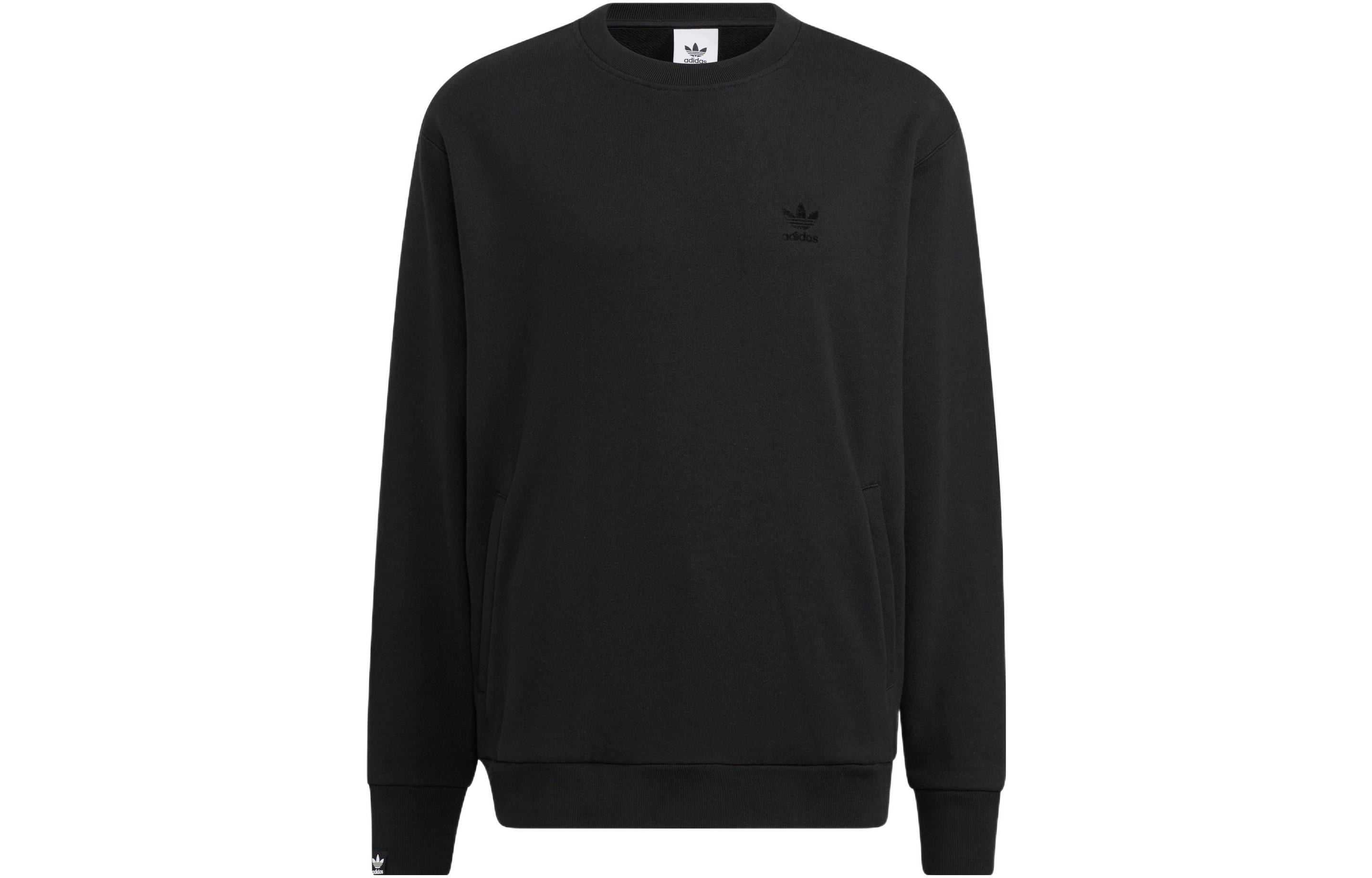 adidas Originals FW22 Essential Crew Black Embroidered Sweatshirt IC8144