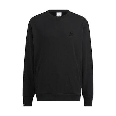 adidas Originals FW22 Essential Crew Black Embroidered Sweatshirt IC8144