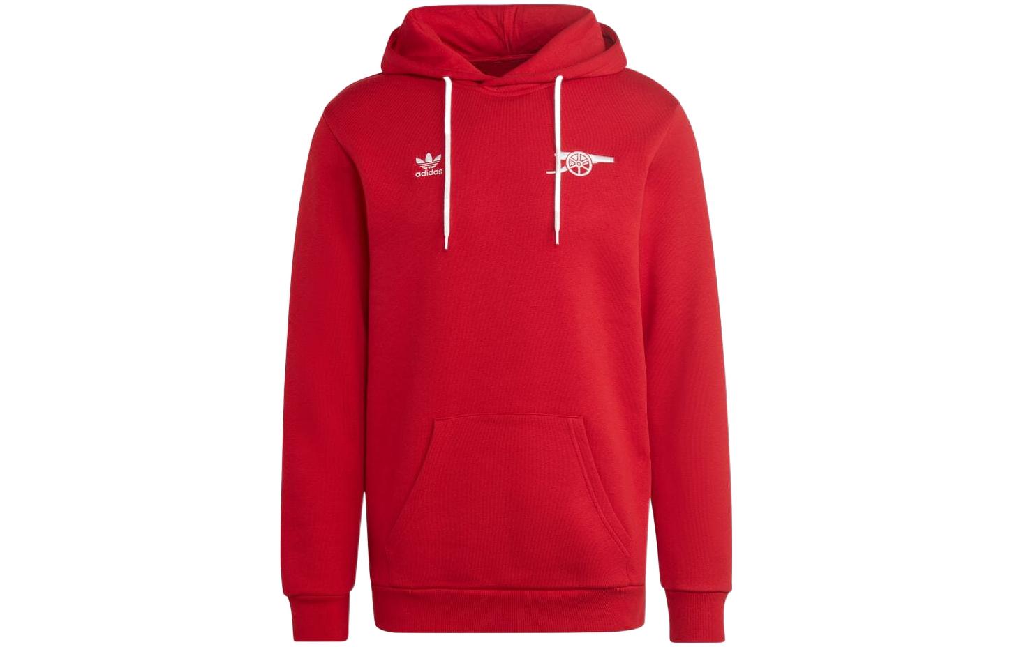 adidas Originals FW22 Red Hoodie with Letter Logo and Wheel Embroidery Casual IB8862