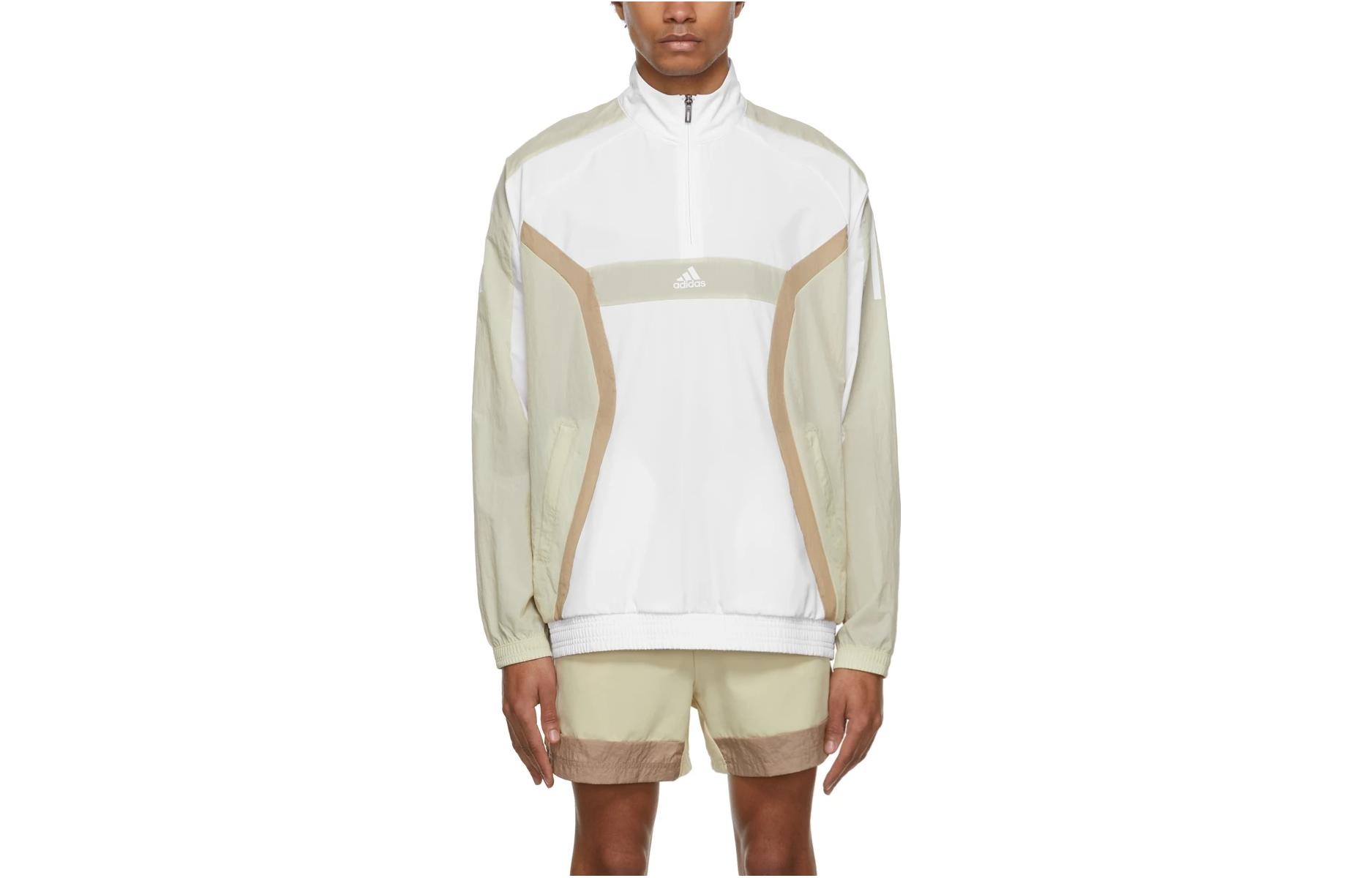 adidas Originals FW22 White Gray Stretch Panel Track Jacket 221751M202048