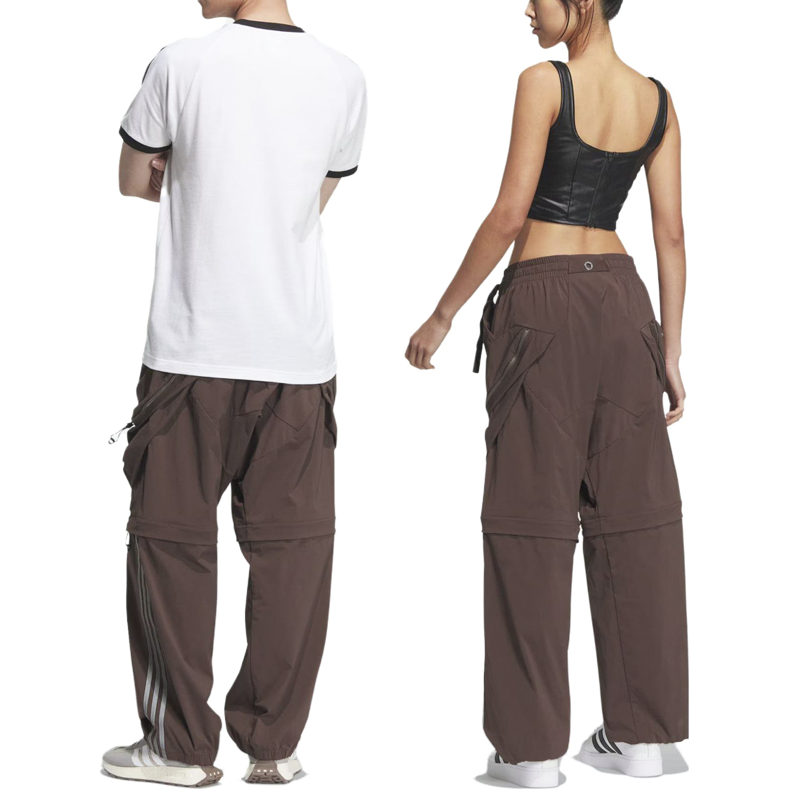 Sizing adidas Originals FW23 3-Stripes Multi-Functional Retro Workwear Pants Brown Unisex IX7083
