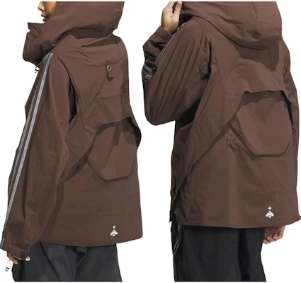 아디다스 오리지널 FW23 트리플 스트라이프 유틸리티 후디 재킷 유니섹스 브라운. IX7080 3
