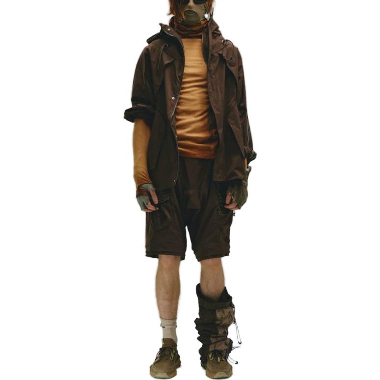 adidas Originals FW23 Triple Stripe Utility Hoodie Jacket Unisex Brown. IX7080 圖 3