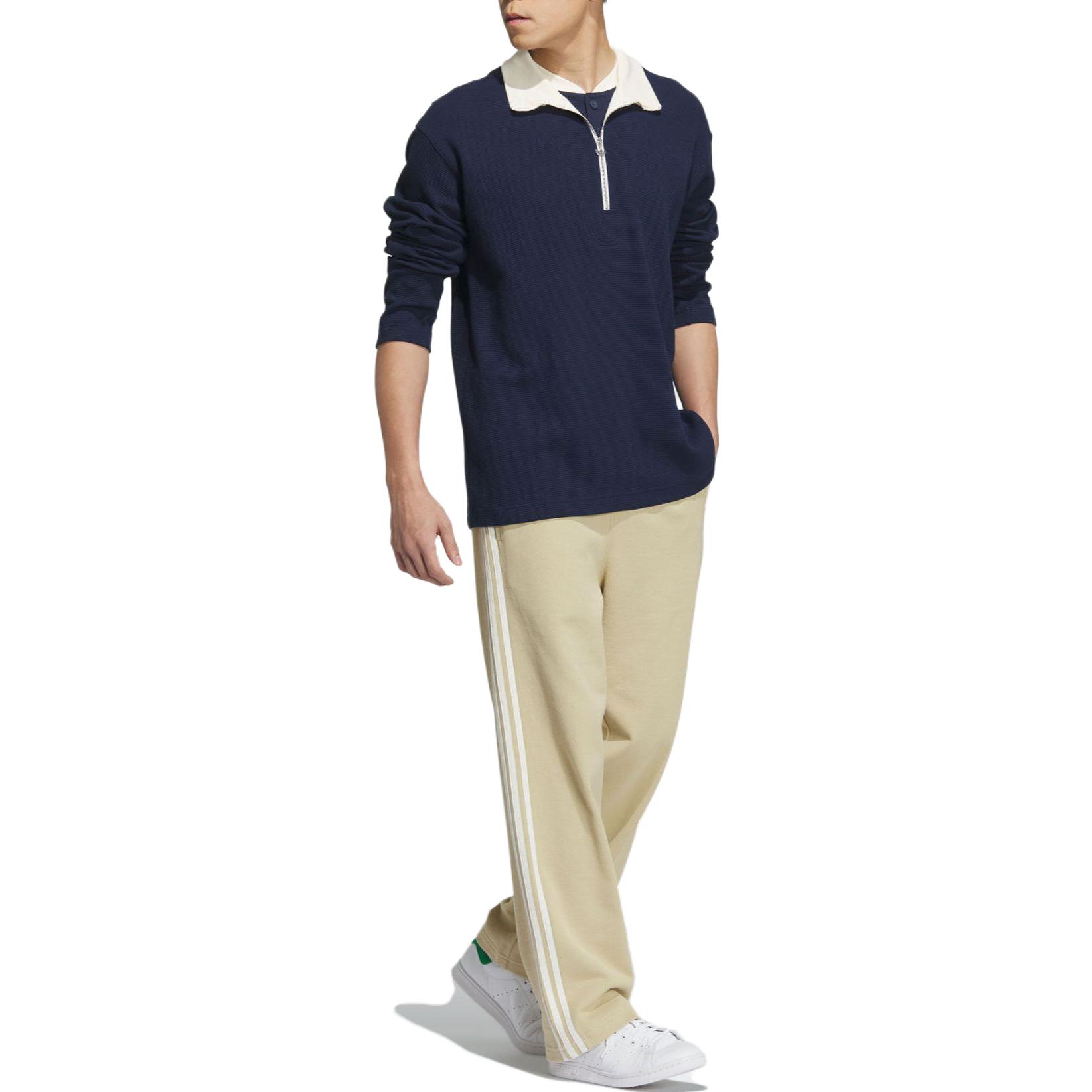 Lookbook 阿迪达斯Originals FW23 x Notitle Academy拼色拉链海军蓝男女同款Polo衫. IN2601