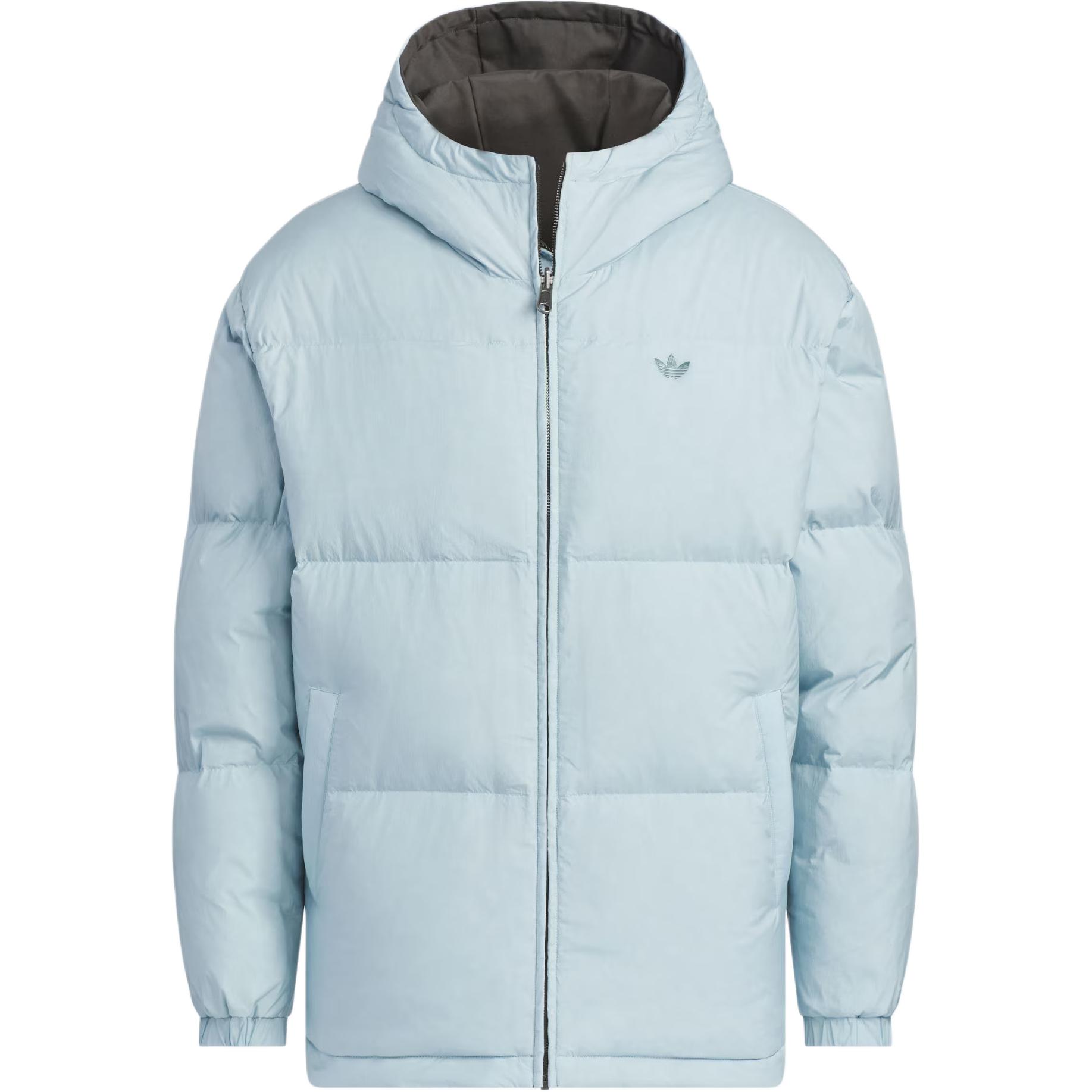 Lookbook 阿迪达斯原创FW24灰色连帽羽绒服冬季外套. JD3751