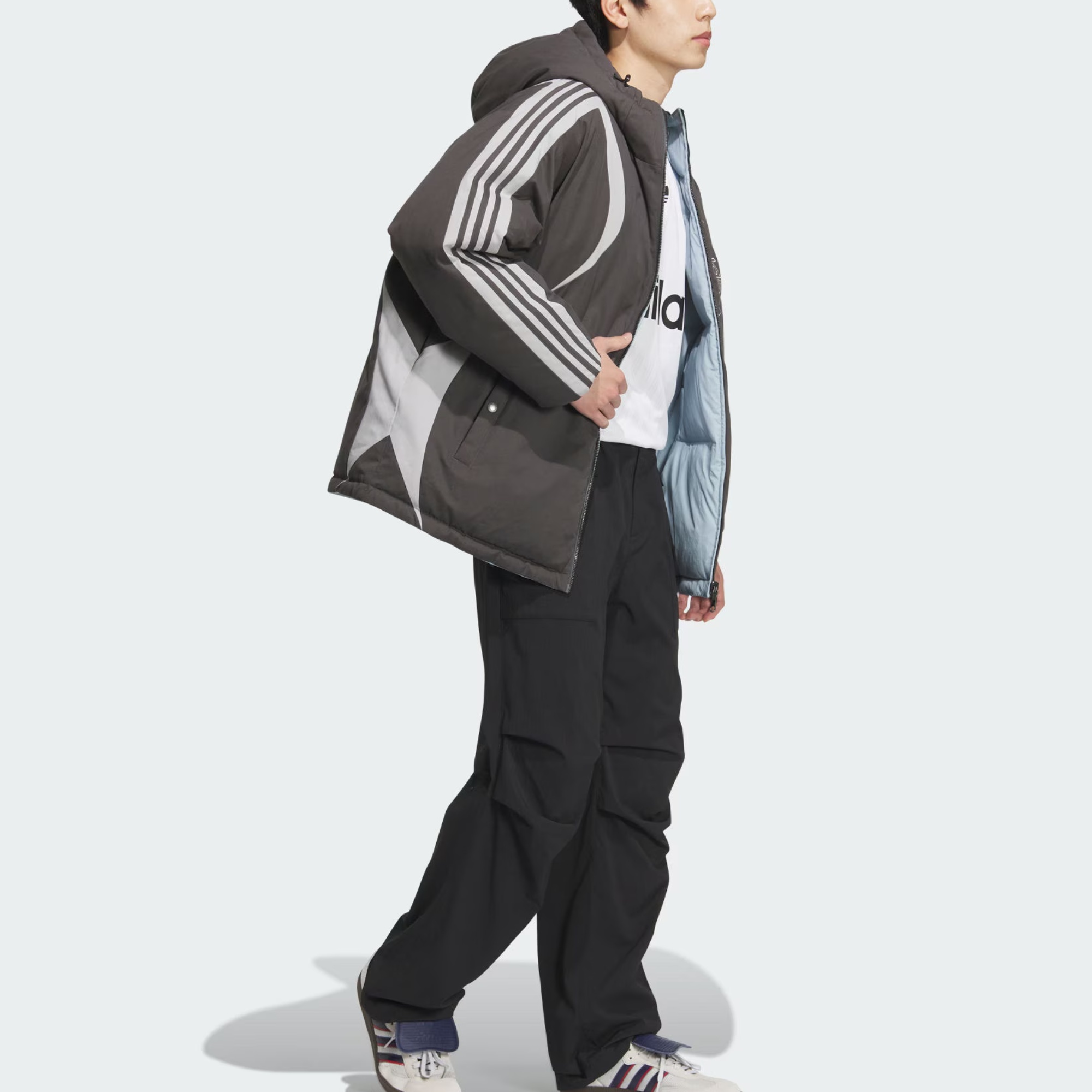 Details for 阿迪达斯原创FW24灰色连帽羽绒服冬季外套. JD3751