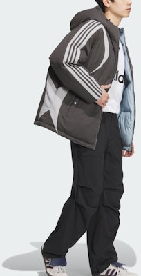 阿迪达斯原创FW24灰色连帽羽绒服冬季外套. JD3751 Details for 阿迪达斯原创FW24灰色连帽羽绒服冬季外套. JD3751