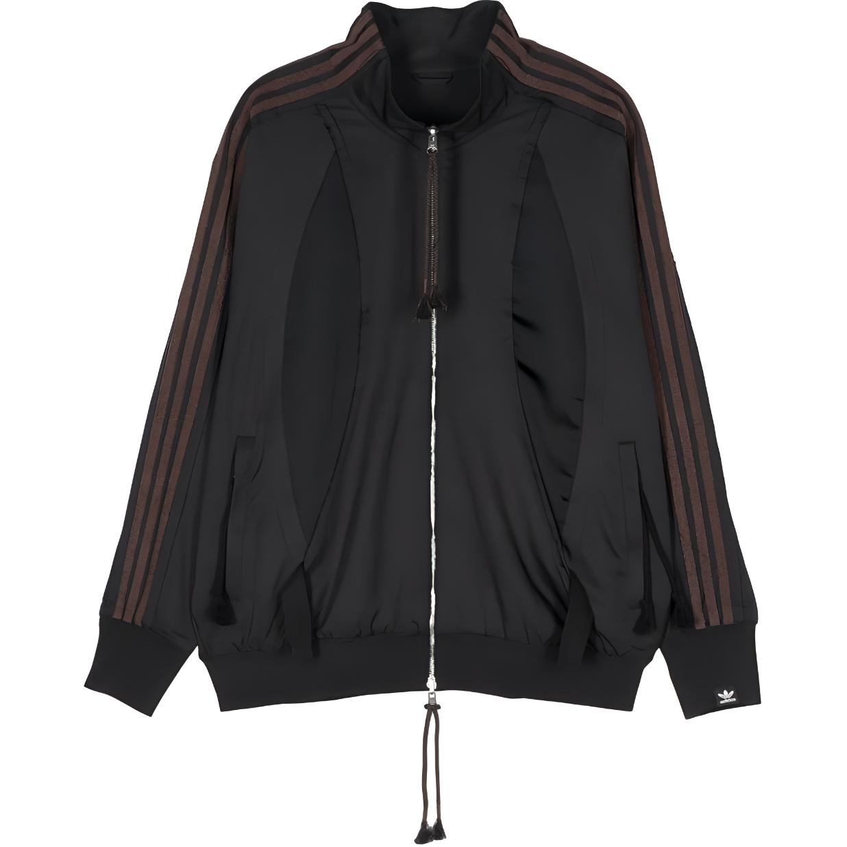 adidas Originals FW24 Retro Logo Stitch Zip Jacket Women Black. JI9645
