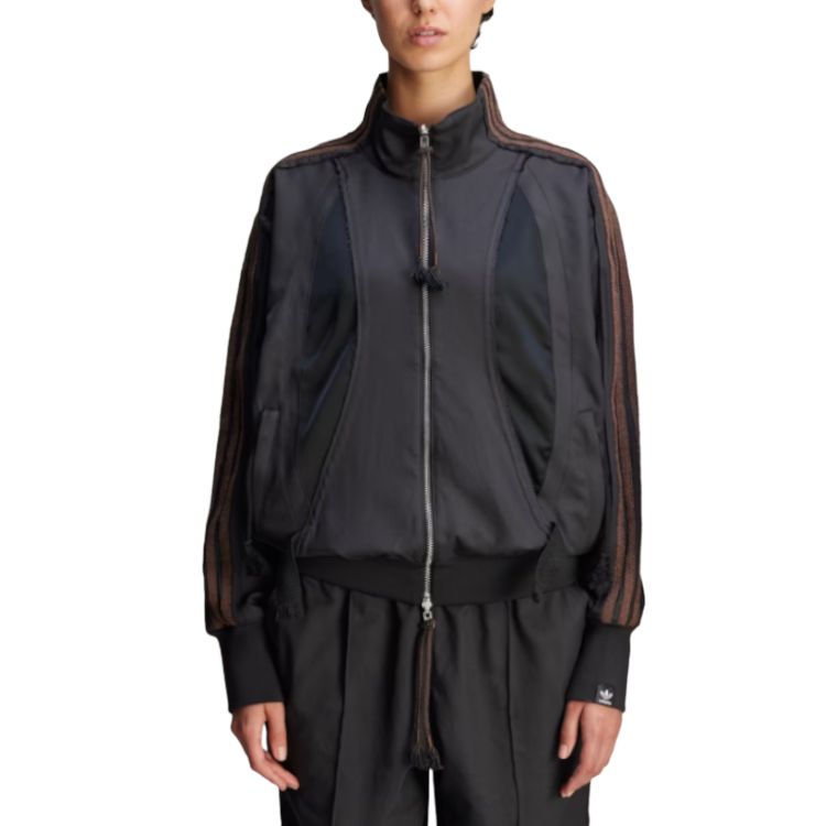 Shop adidas Originals FW24 Retro Logo Stitch Zip Jacket Women Black. JI9645