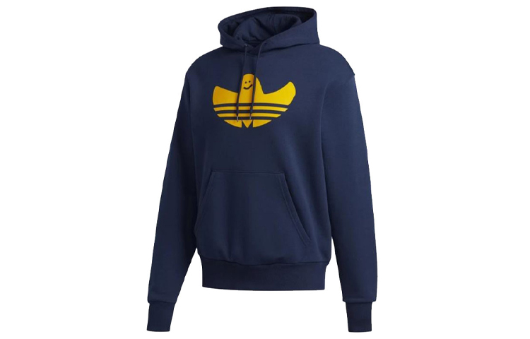 adidas Originals G Shmoo Hoodie Navy Blue Pullover with Logo Print GJ0842